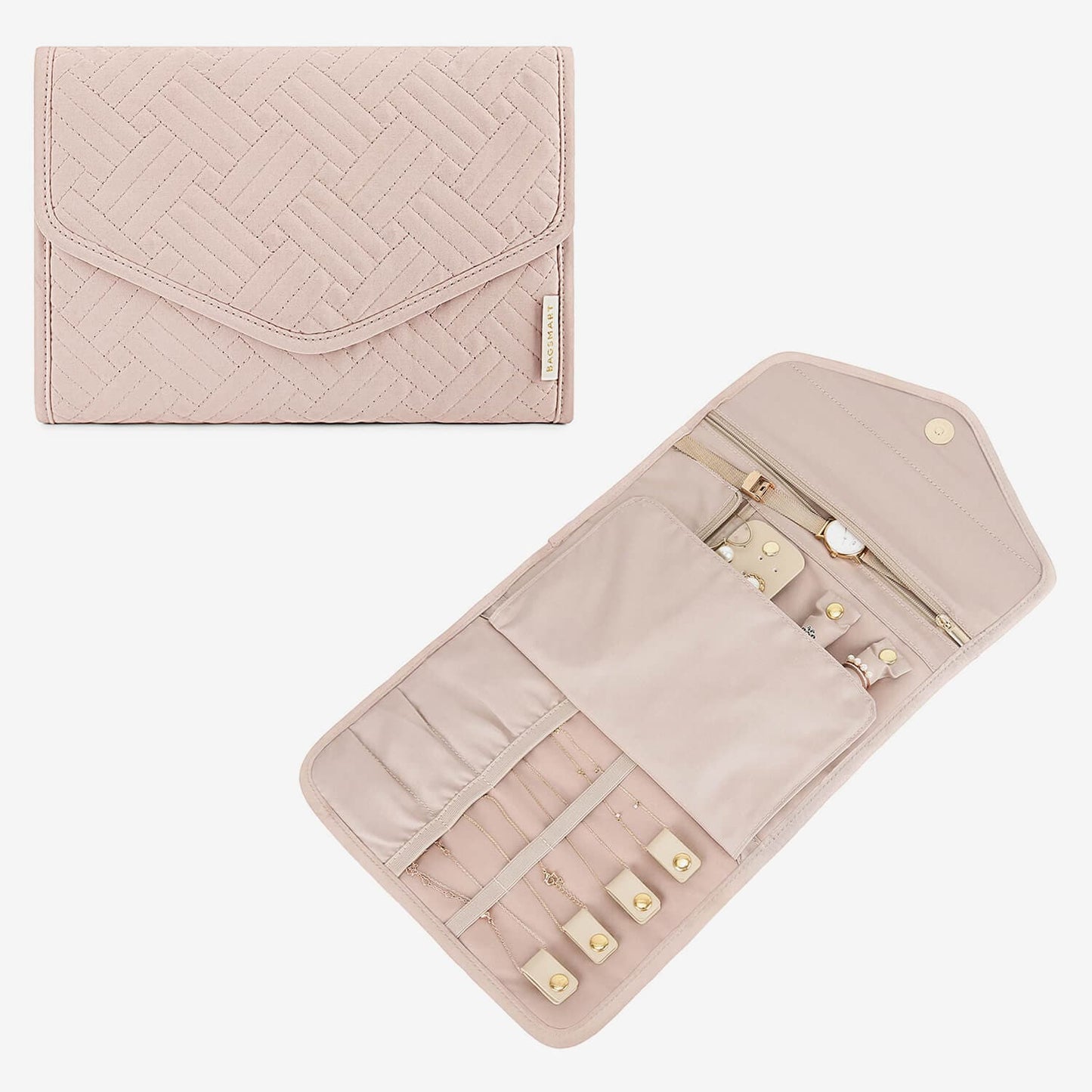 Schmucktasche Organizer – Kompakte Schmuck Aufbewahrung für Reisen im Umschlag-Design