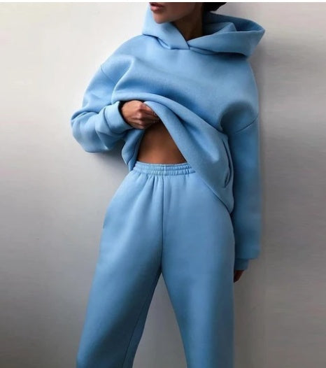 Damen Hausanzug mit Hoodie – Bequemes Loungewear Set