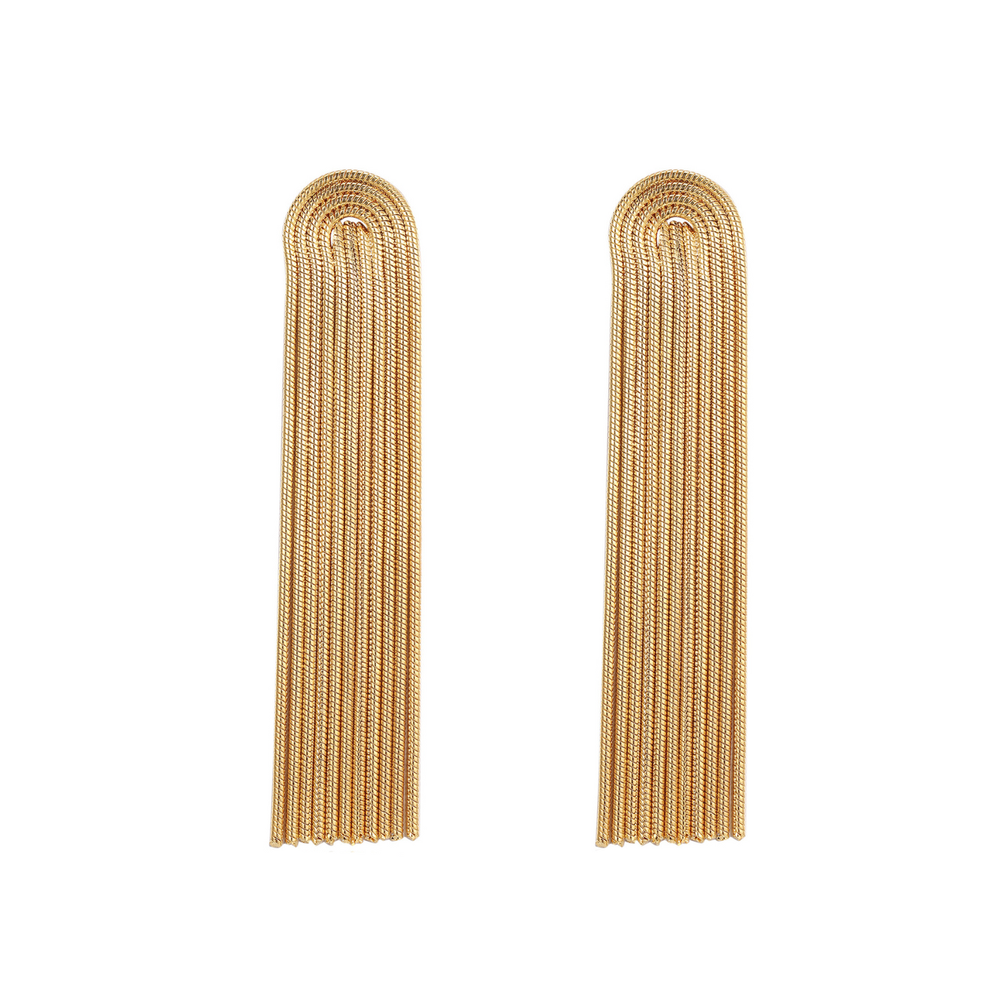Lange goldfarbene Fransen-Ohrringe – Elegante Statement-Ohrringe für Damen, leicht & stilvoll