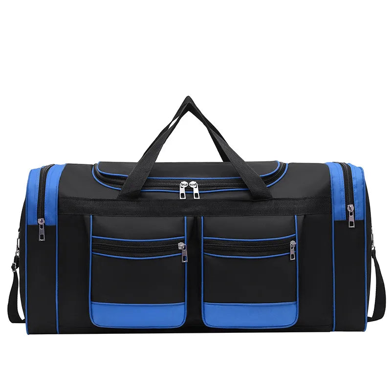 Reisetasche mit Großem Volumen – Wasserabweisende Sporttasche 60L mit Schultergurt – Schwarz/Blau oder Rot