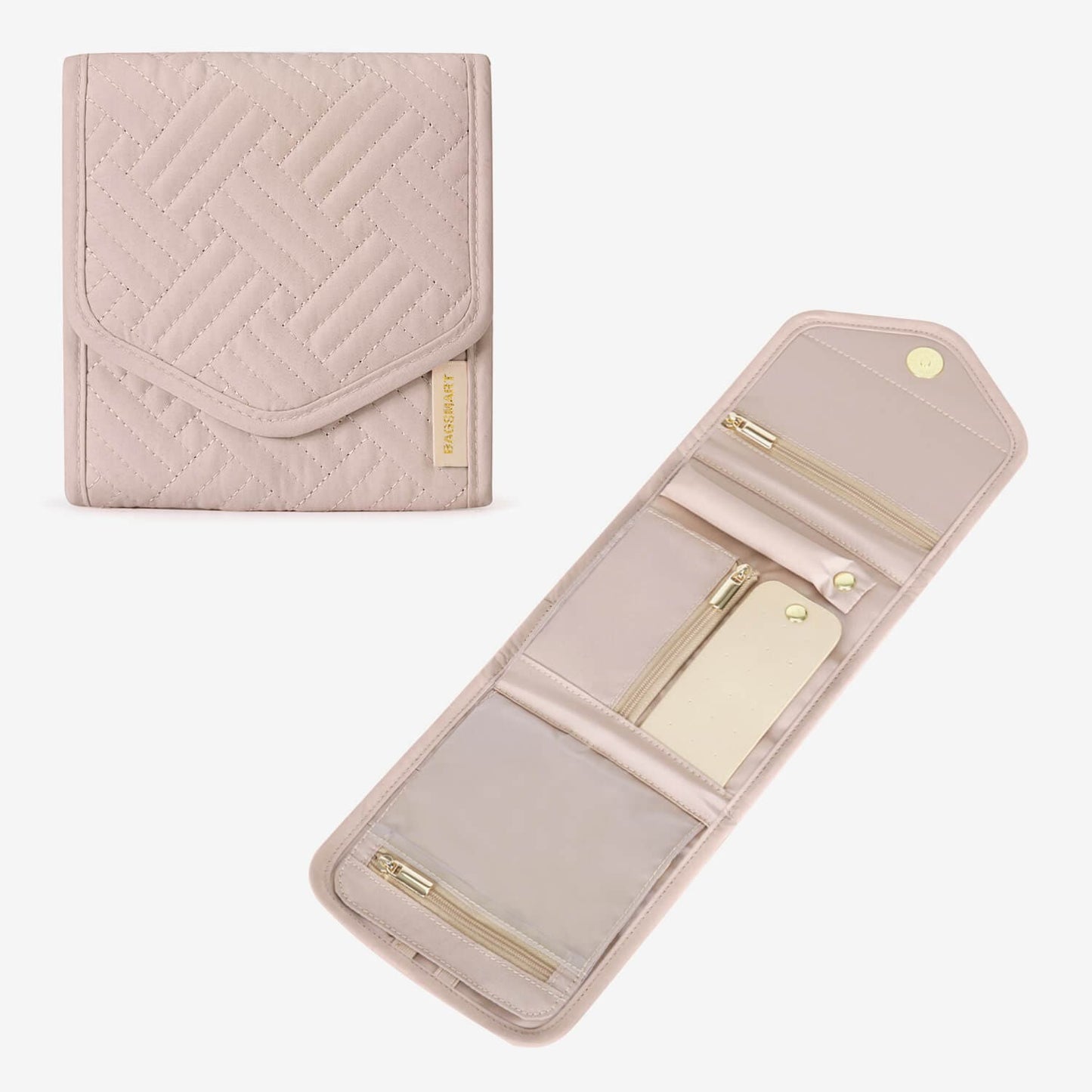 Schmucktasche Organizer – Kompakte Schmuck Aufbewahrung für Reisen im Umschlag-Design