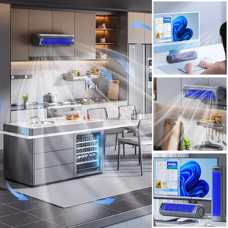 Tragbarer Aircooler mit LED – 2-in-1 Ventilator und Luftreiniger für Zuhause und Büro