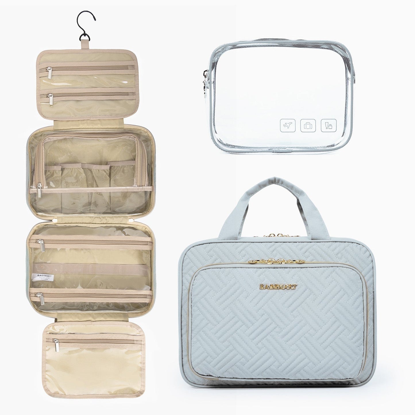 Wasserdichte Kulturtasche mit Transparentem Reiseset – Luxus Kosmetik- & Make-up Tasche für Reisen