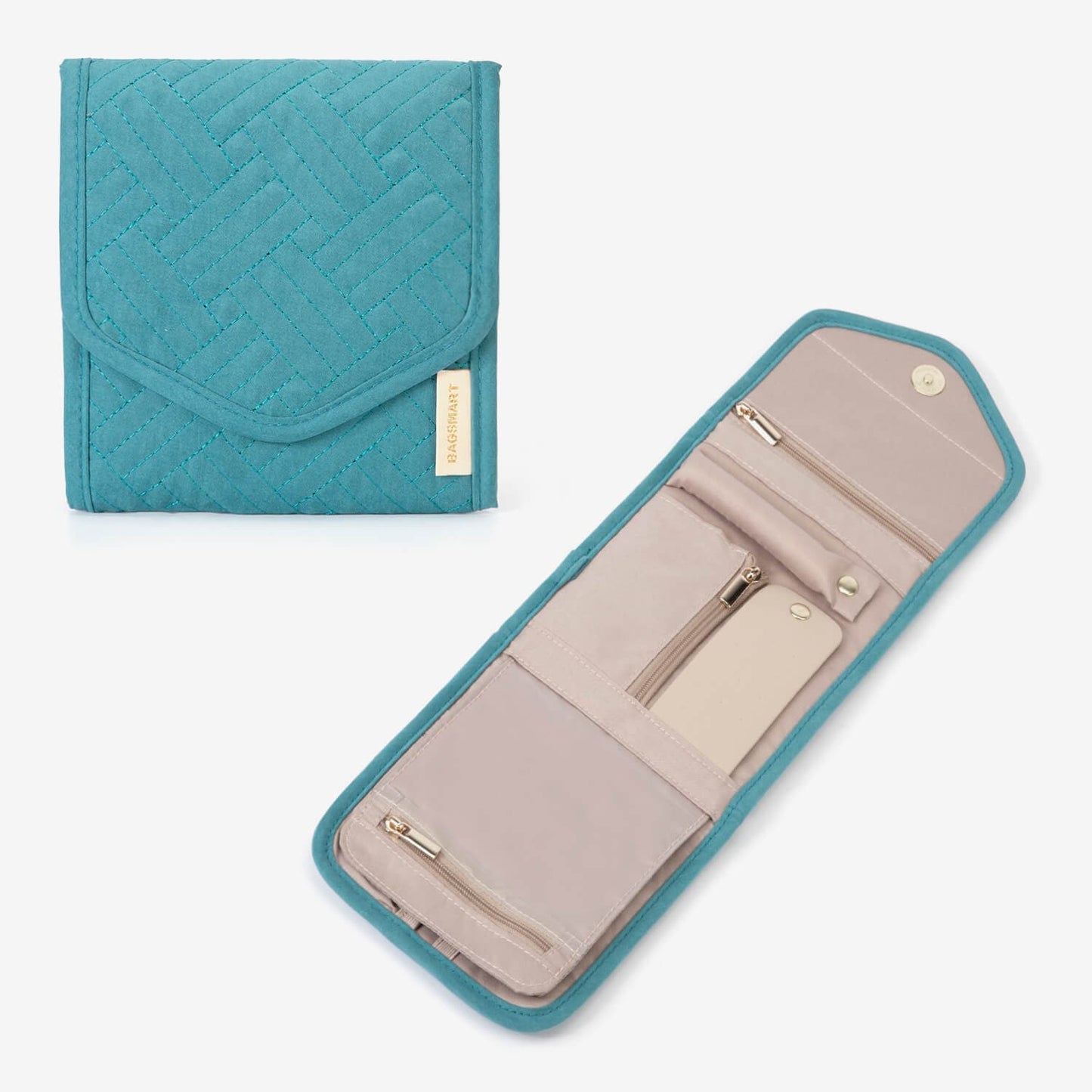 Schmucktasche Organizer – Kompakte Schmuck Aufbewahrung für Reisen im Umschlag-Design