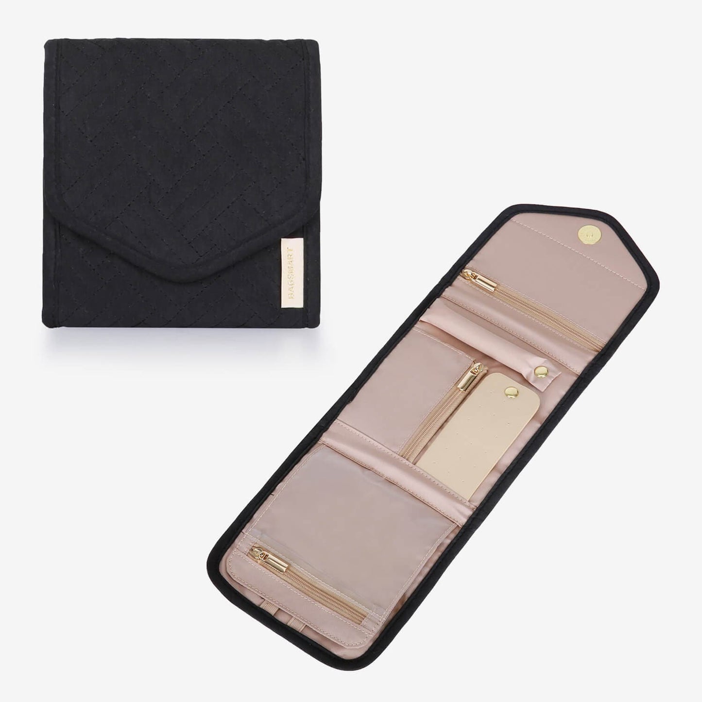 Schmucktasche Organizer – Kompakte Schmuck Aufbewahrung für Reisen im Umschlag-Design