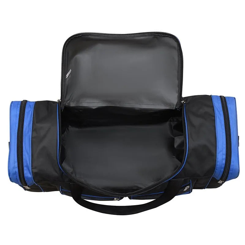 Reisetasche mit Großem Volumen – Wasserabweisende Sporttasche 60L mit Schultergurt – Schwarz/Blau oder Rot