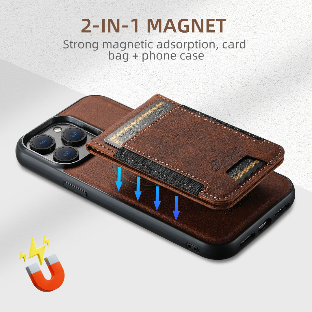 Leder iPhone Hülle mit MagSafe & Kartenhalter – 2-in-1 Wallet Case