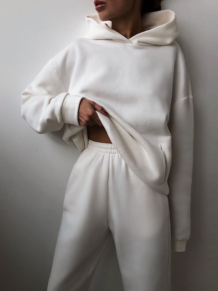 Damen Hausanzug mit Hoodie – Bequemes Loungewear Set