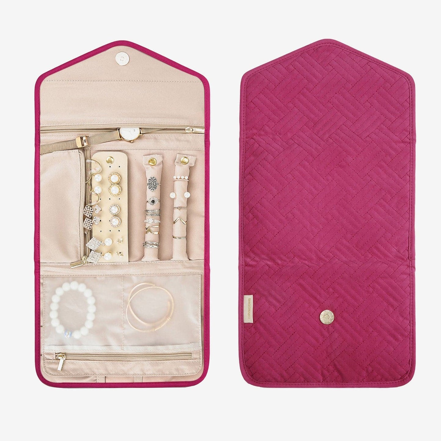 Schmucktasche Organizer – Kompakte Schmuck Aufbewahrung für Reisen im Umschlag-Design