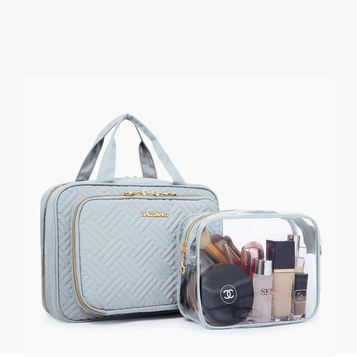 Wasserdichte Kulturtasche mit Transparentem Reiseset – Luxus Kosmetik- & Make-up Tasche für Reisen