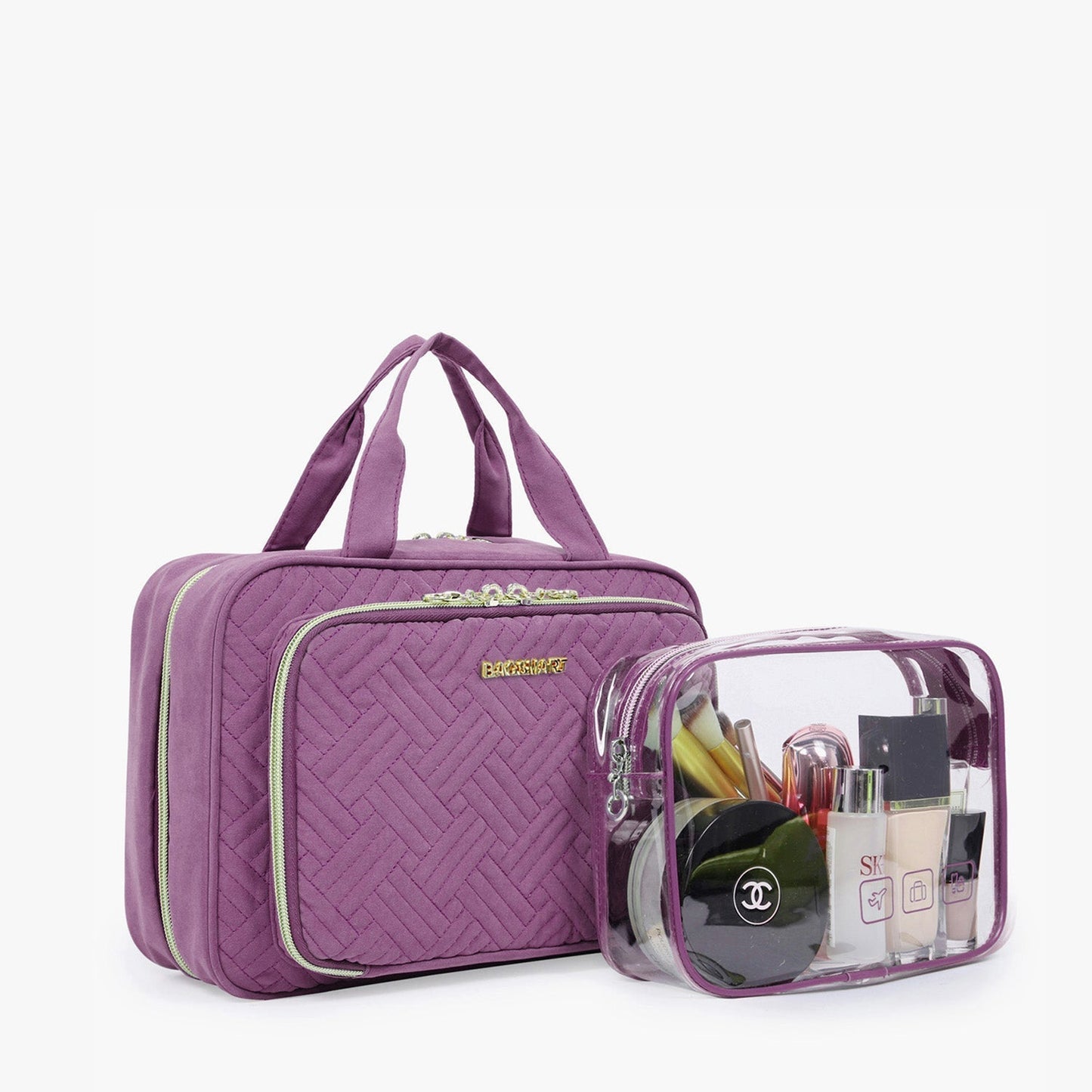 Wasserdichte Kulturtasche mit Transparentem Reiseset – Luxus Kosmetik- & Make-up Tasche für Reisen