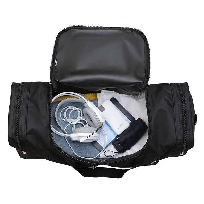 Reisetasche mit Großem Volumen – Wasserabweisende Sporttasche 60L mit Schultergurt – Schwarz/Blau oder Rot