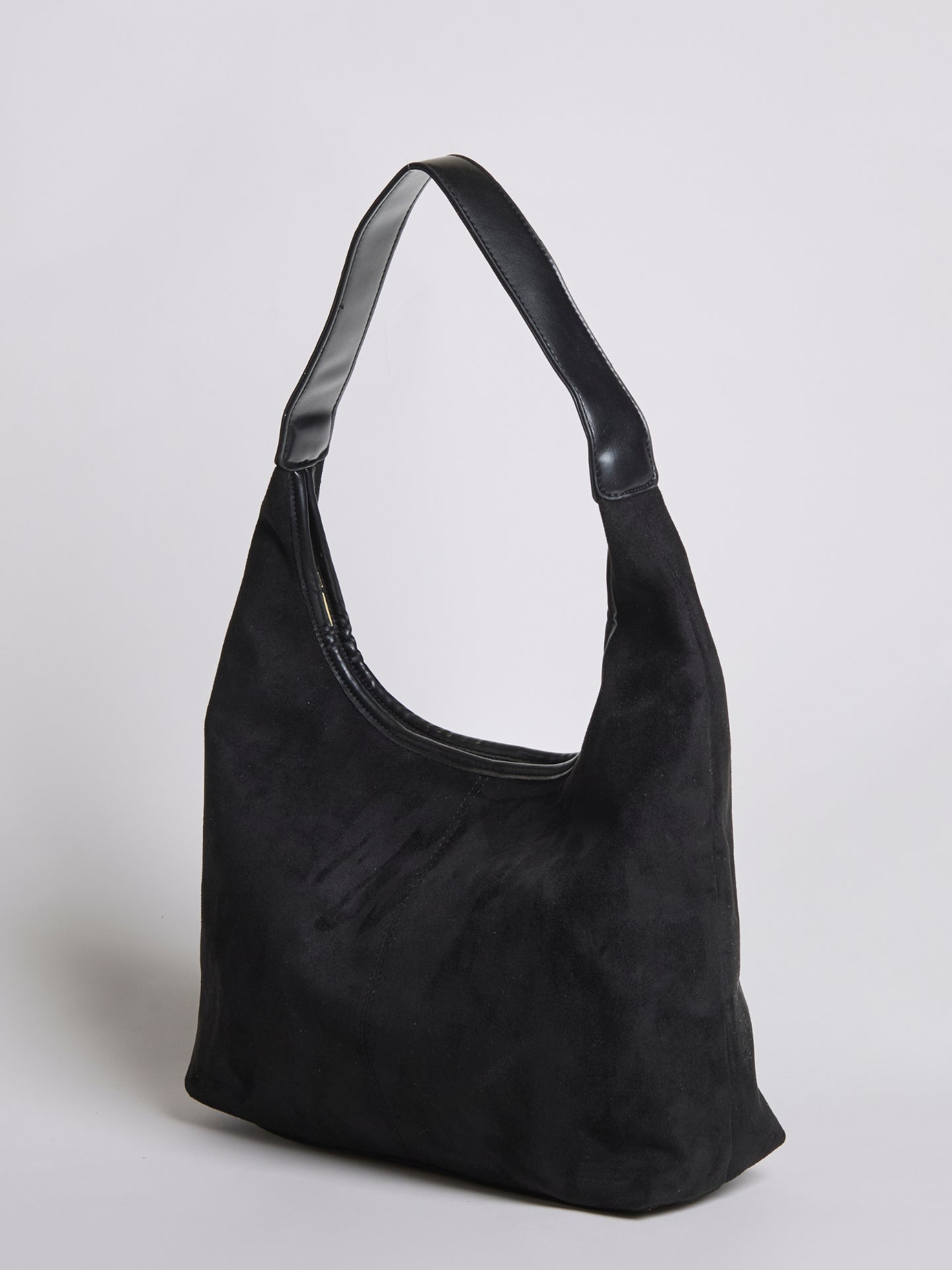 Schwarze Wildleder Schultertasche Damen – Minimalistisches & Geräumiges Design