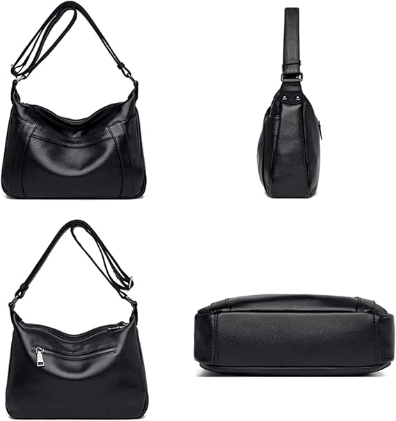 Lederoptik Schultertasche Damen – Geräumige & Stilvolle Umhängetasche aus veganem Leder