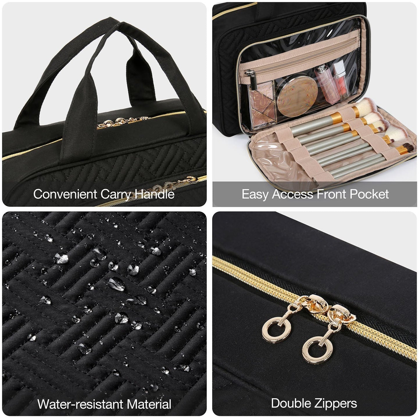 Wasserdichte Kulturtasche mit Transparentem Reiseset – Luxus Kosmetik- & Make-up Tasche für Reisen