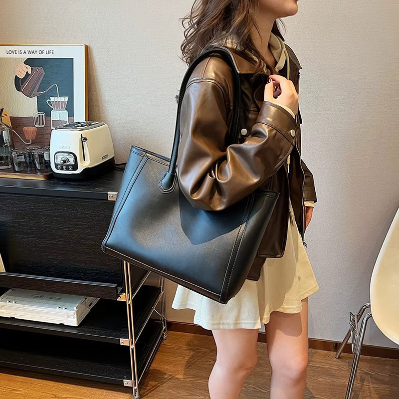 Elegante Damen-Shopper im Leder-Look – Geräumig, Vielseitig & Pflegeleicht