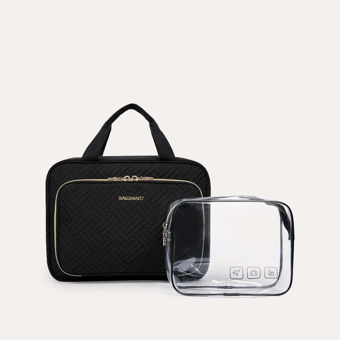 Wasserdichte Kulturtasche mit Transparentem Reiseset – Luxus Kosmetik- & Make-up Tasche für Reisen