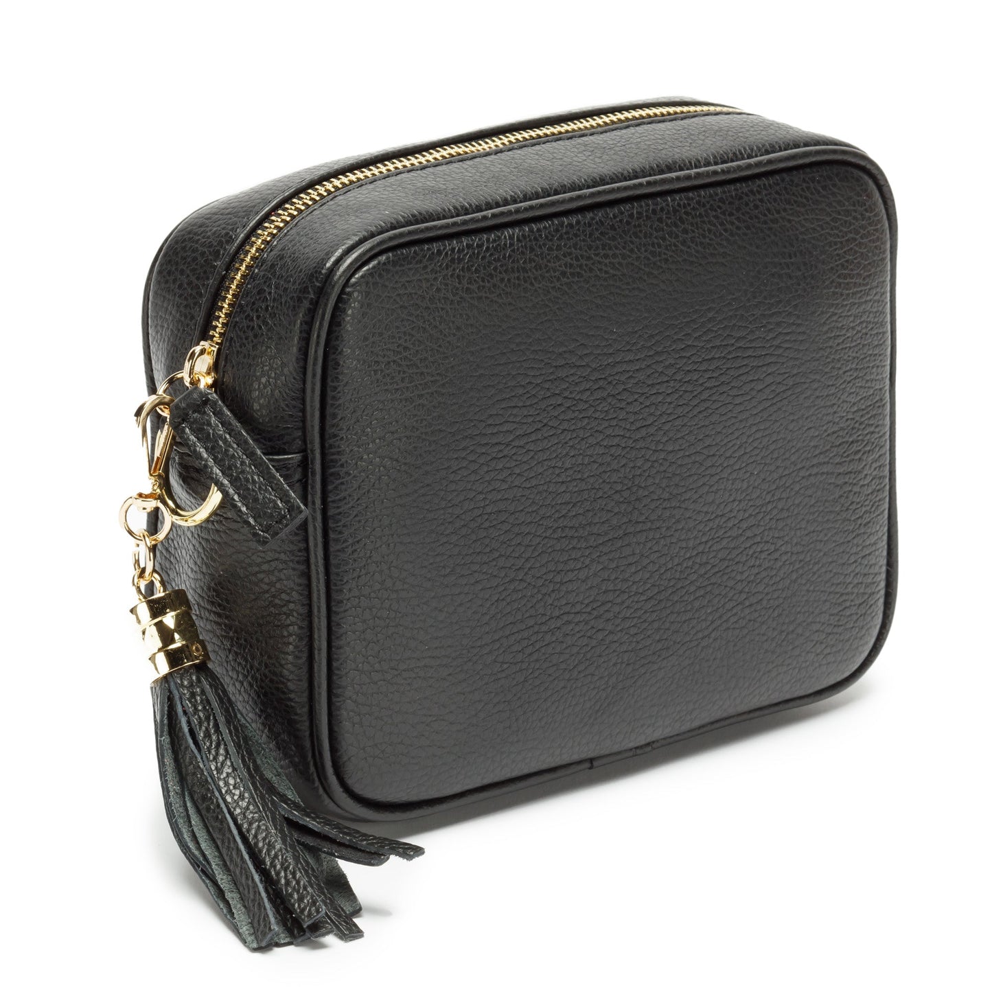 Damen Crossbody Tasche aus schwarzem PU-Leder mit breitem schwarz-weißem Schulterriemen – Trendige Umhängetasche für Alltag und Freizeit