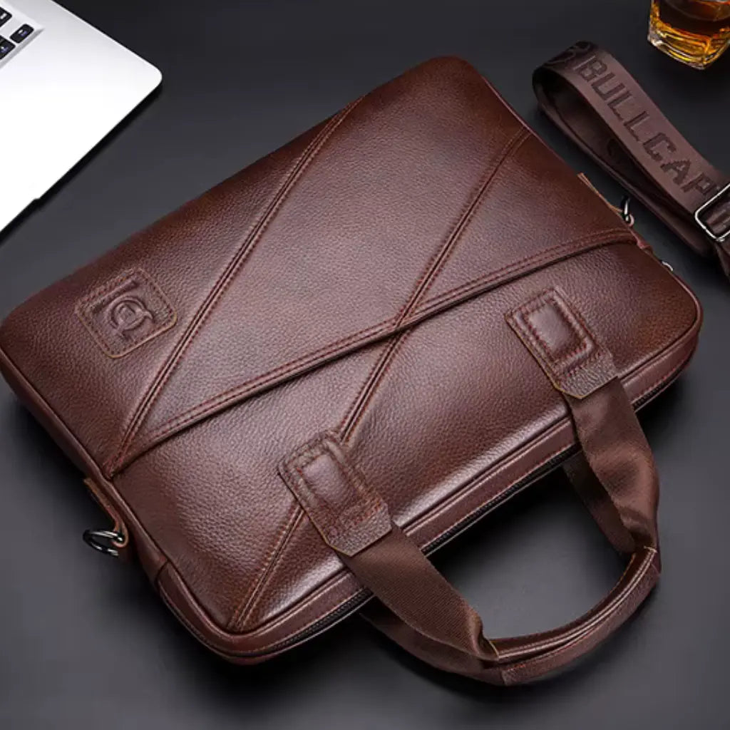 Schwarze Laptoptasche aus Leder – Elegant & Funktional