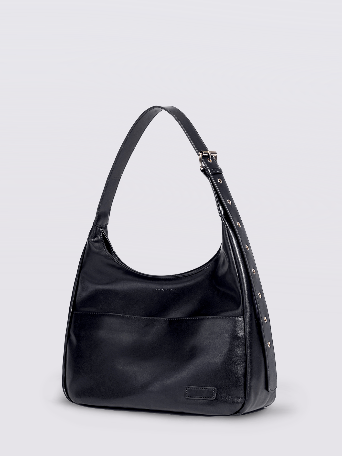 Schwarze Schultertasche Damen – Minimalistisches & geräumiges Design aus veganem Leder