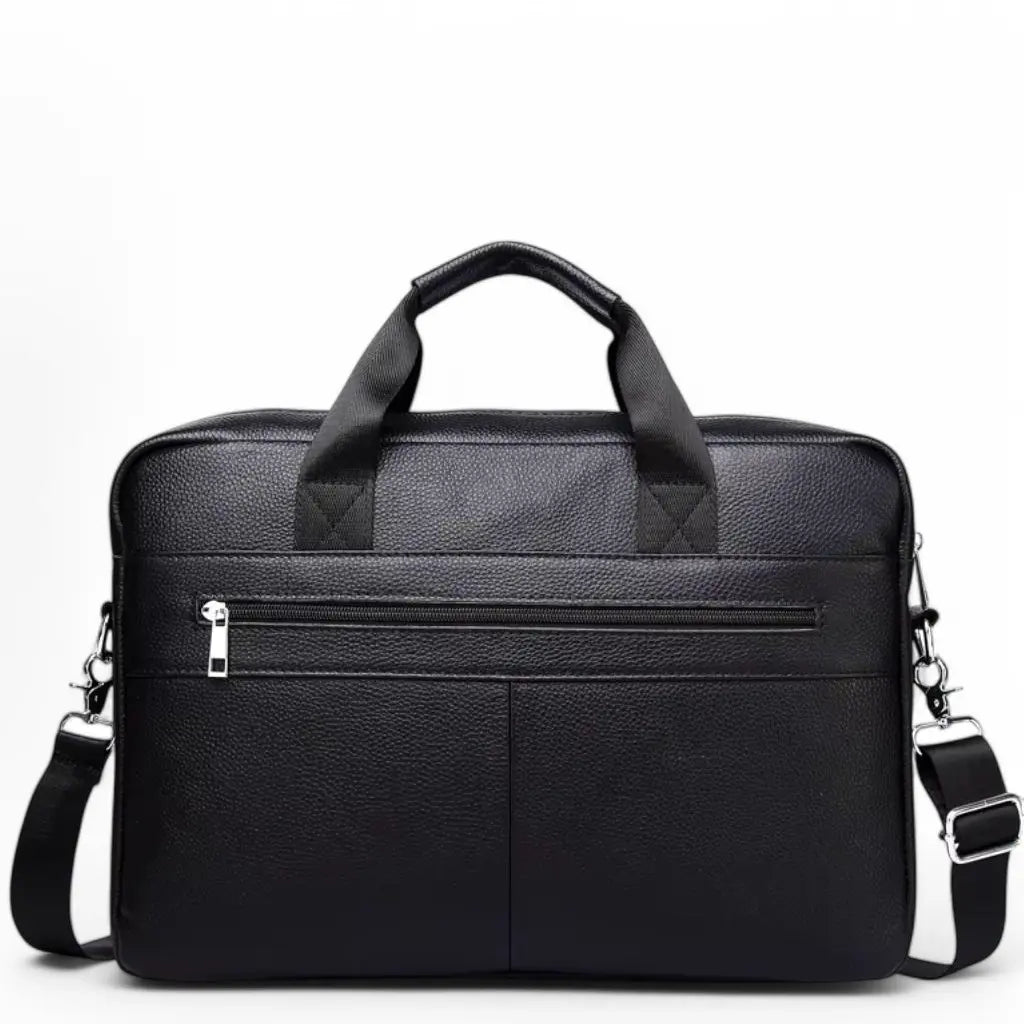 Laptoptasche Herren 15 Zoll Schwarz aus Echtleder – Wasserabweisend & Stilvoll für Business & Alltag