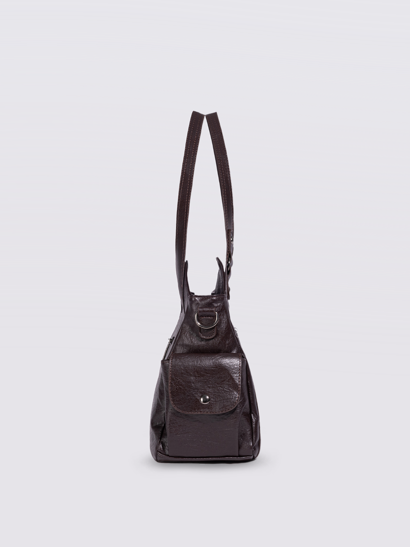 Schwarze Schultertasche Damen mit Seitentaschen – Geräumig & Elegant