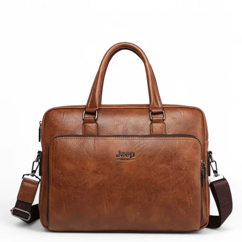 Laptoptasche Herren 14 Zoll Leder – Business Aktentasche Echtleder Vintage Braun