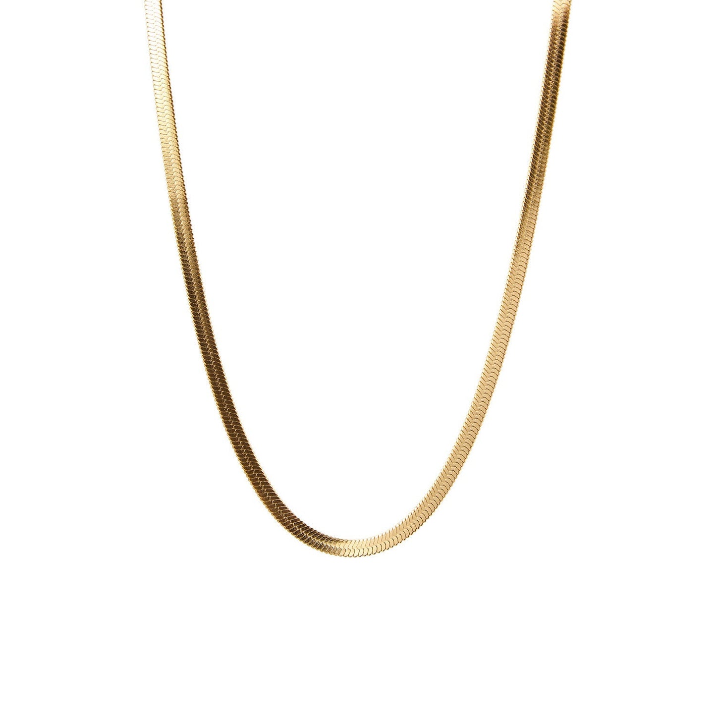 Goldfarbene Snake Chain Halskette – Minimalistisches Design, 18K Vergoldung, 45 cm – Perfekt für Layering & Alltag