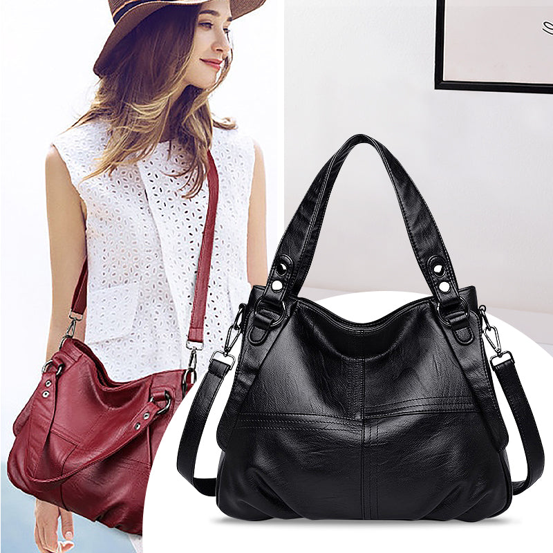 Bordeauxrote Schultertasche aus Veganem Leder – Stilvoll & Praktisch