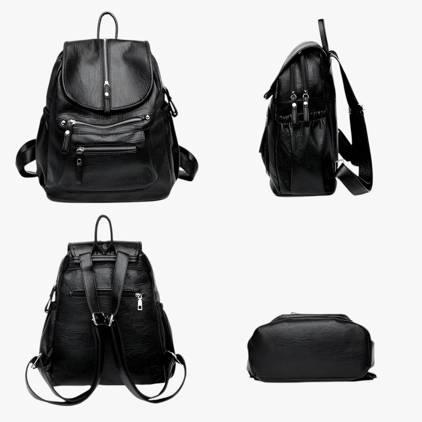 PU Leder Damen Rucksack – Stylischer City-Rucksack mit verstellbaren Schulterriemen und wasserabweisendem Material