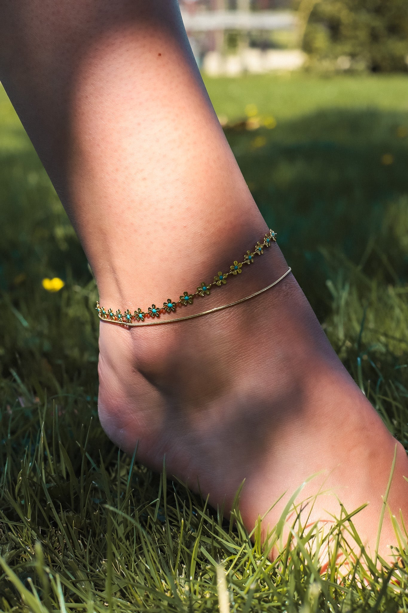 Goldene Fußkette Snake Chain – Minimalistisch, Wasserfest & Verstellbar