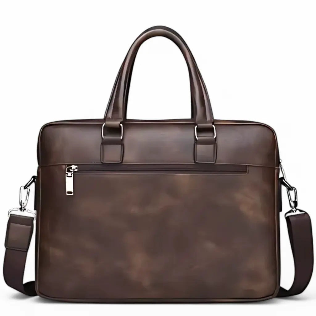 Leder Laptoptasche Braun – Echtleder Aktentasche für 15,6" Laptop mit Organizer