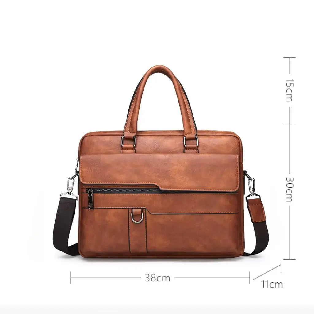 Leder Laptoptasche Braun – Echtleder Aktentasche für 15,6" Laptop mit Organizer