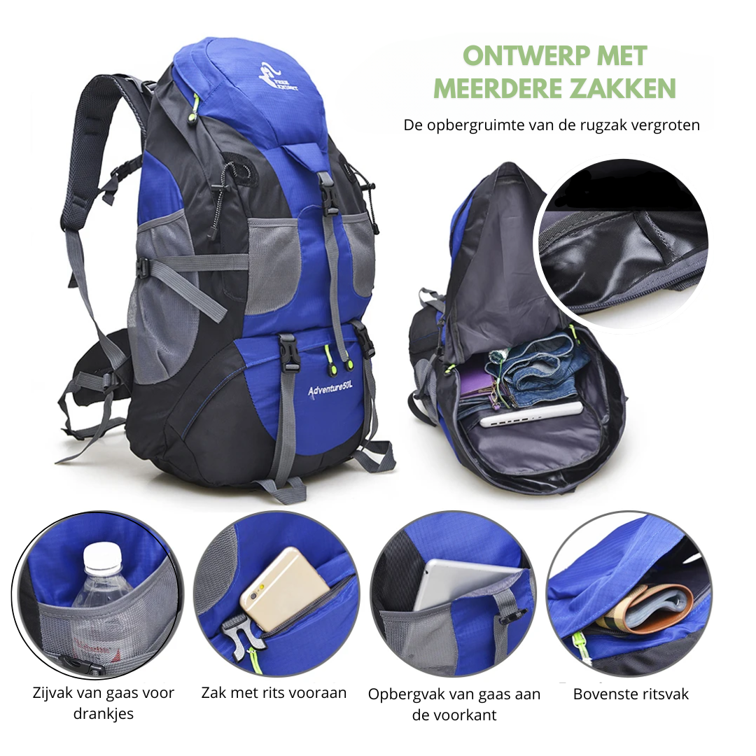 Wasserdichter 50L Wanderrucksack – Robuster Outdoor-Trekkingrucksack mit Regenhülle, ideal für Camping, Reisen & Abenteuer