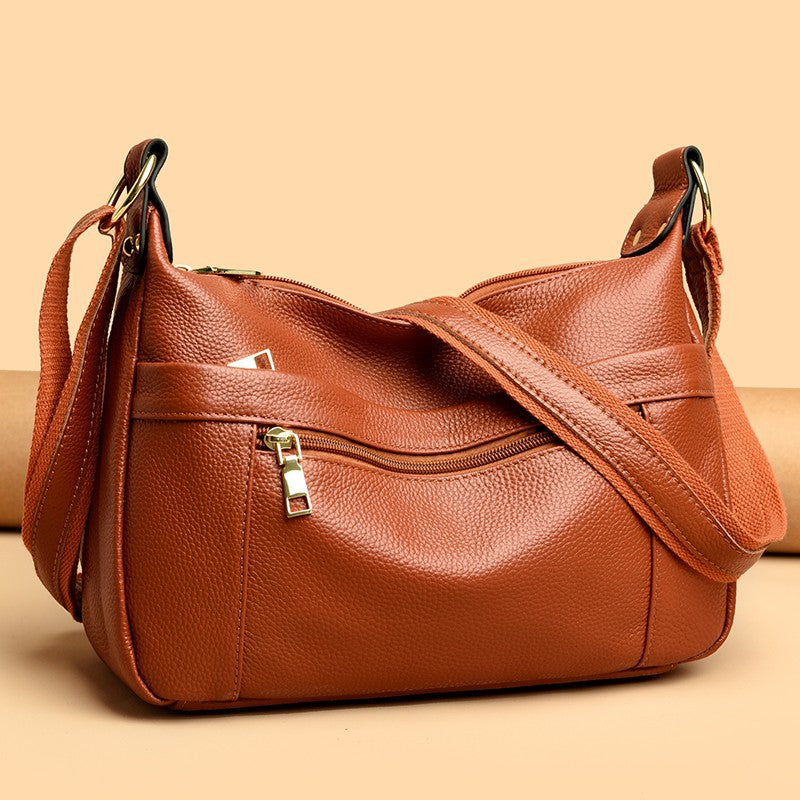 Lederoptik Schultertasche Damen – Geräumige & Stilvolle Umhängetasche aus veganem Leder