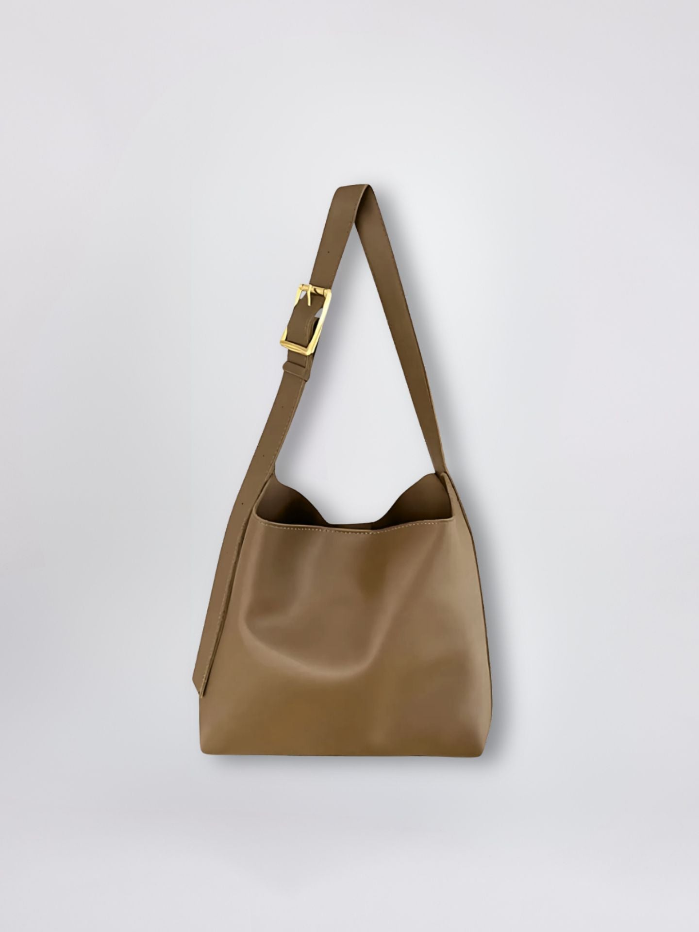 Minimalistische Vegan-Leder-Schultertasche – Schwarz & Bordeaux – Zeitloses Design für jeden Anlass