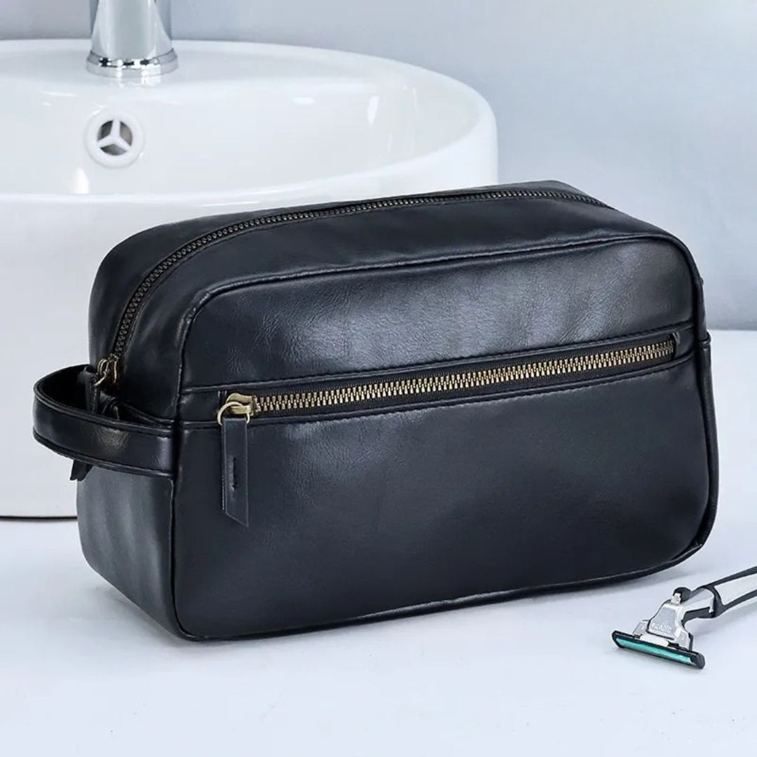 Luxuriöse Ledertoilettasche – Wasserabweisende & Kompakte Reisetasche für Damen und Herren