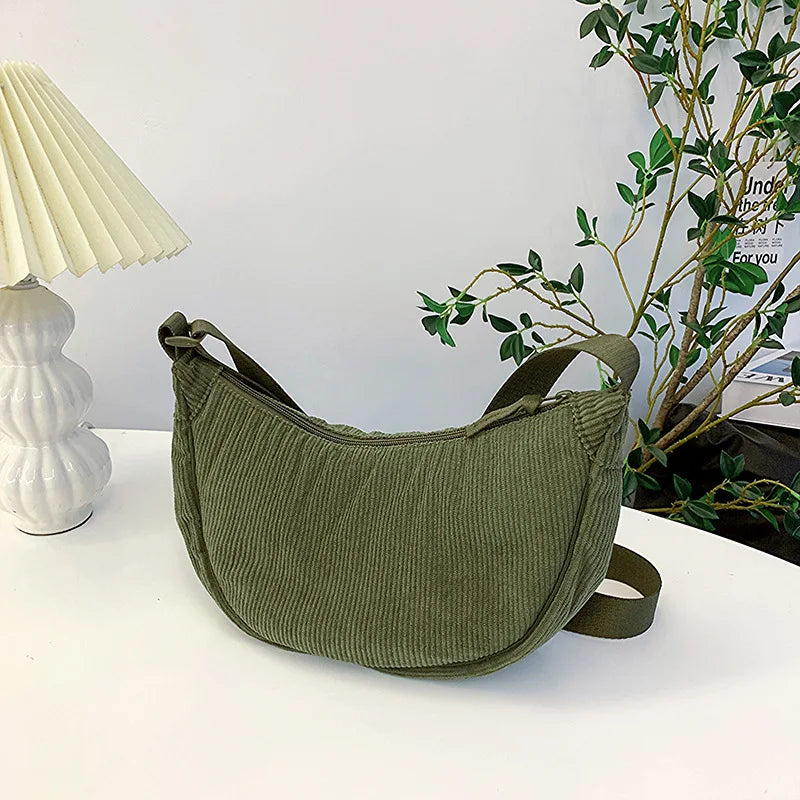 Corduroy Crossbody Tasche für Damen – Leicht, Stilvoll & Verstellbarer Schulterriemen