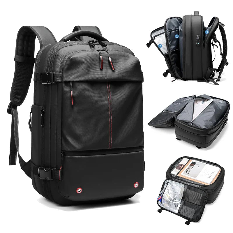 Wasserdichter 40L Laptop Rucksack mit USB-Port & TSA-Schloss – Anti-Diebstahl Reiserucksack für 17,3" Laptops