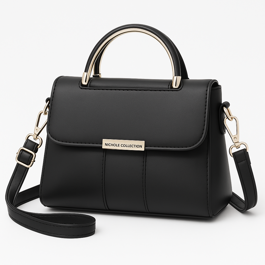 Elegante Crossbody Handtasche Damen – Vegane Schultertasche mit goldfarbenen Details
