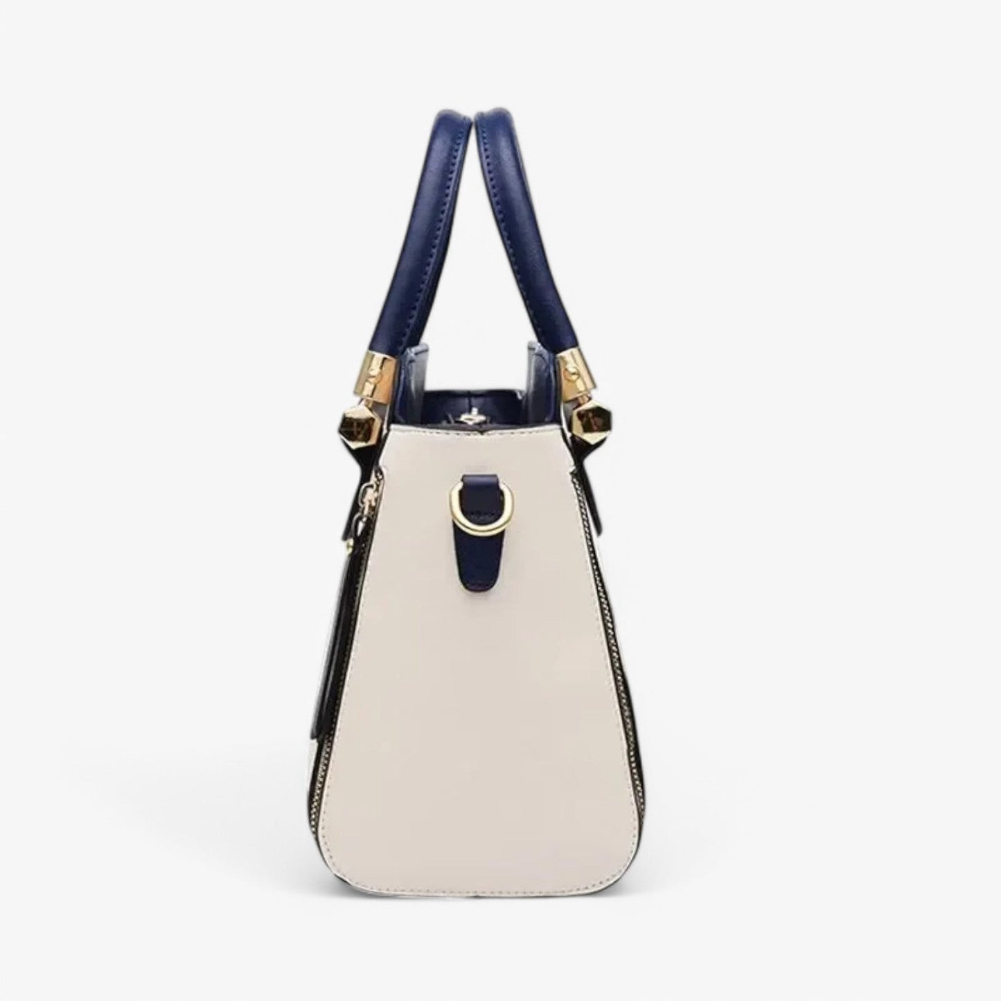 Elegante Damen-Handtasche mit Kontrastfarben – Veganes Leder, Schulterriemen & geräumiges Design