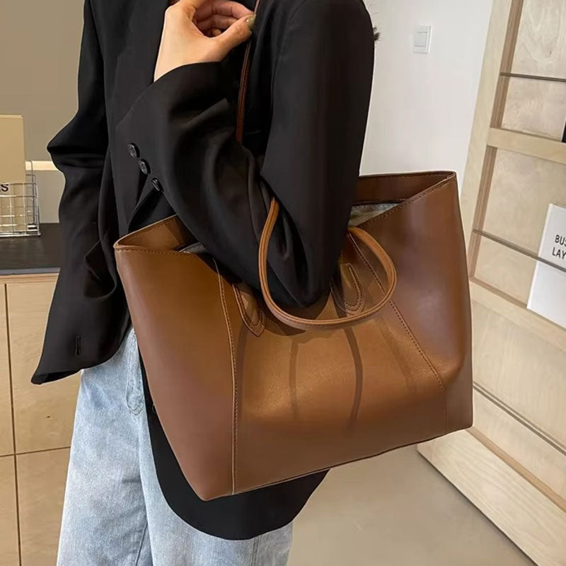 Elegante Damen-Shopper im Leder-Look – Geräumig, Vielseitig & Pflegeleicht