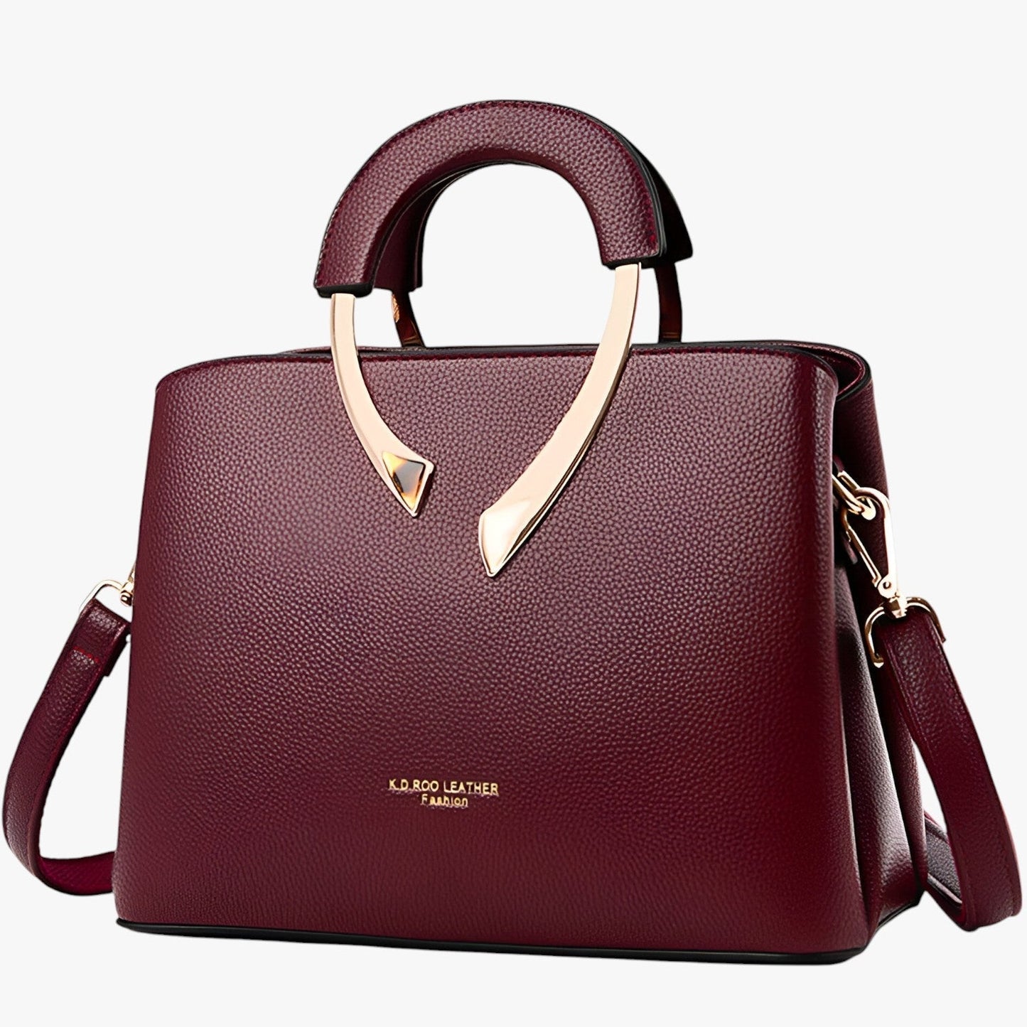 Elegante PU-Leder-Handtasche für Damen – Stilvolle Tasche mit goldenen Akzenten und praktischer Fächeraufteilung
