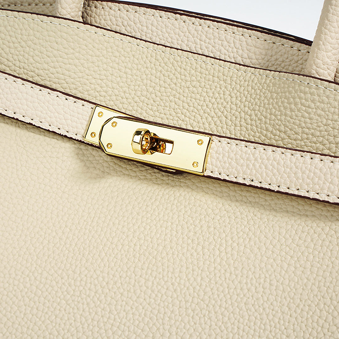Elegante Damen-Handtasche mit Goldverschluss – Zeitloses Design aus veganem Leder
