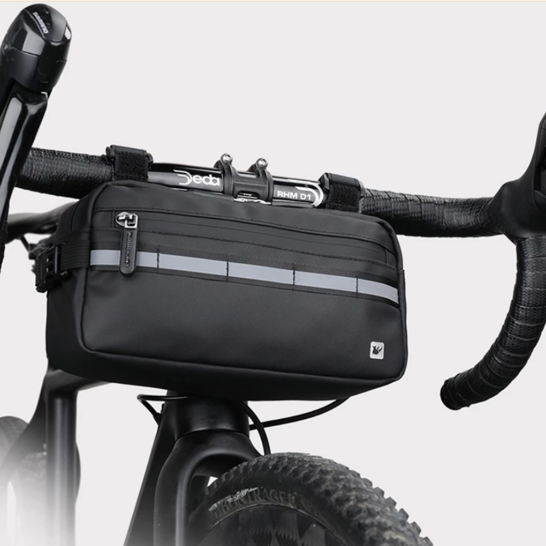 Wasserdichte Lenkertas – 4L Fahrradtasche mit Reißverschluss – Schwarz/Navy Blau