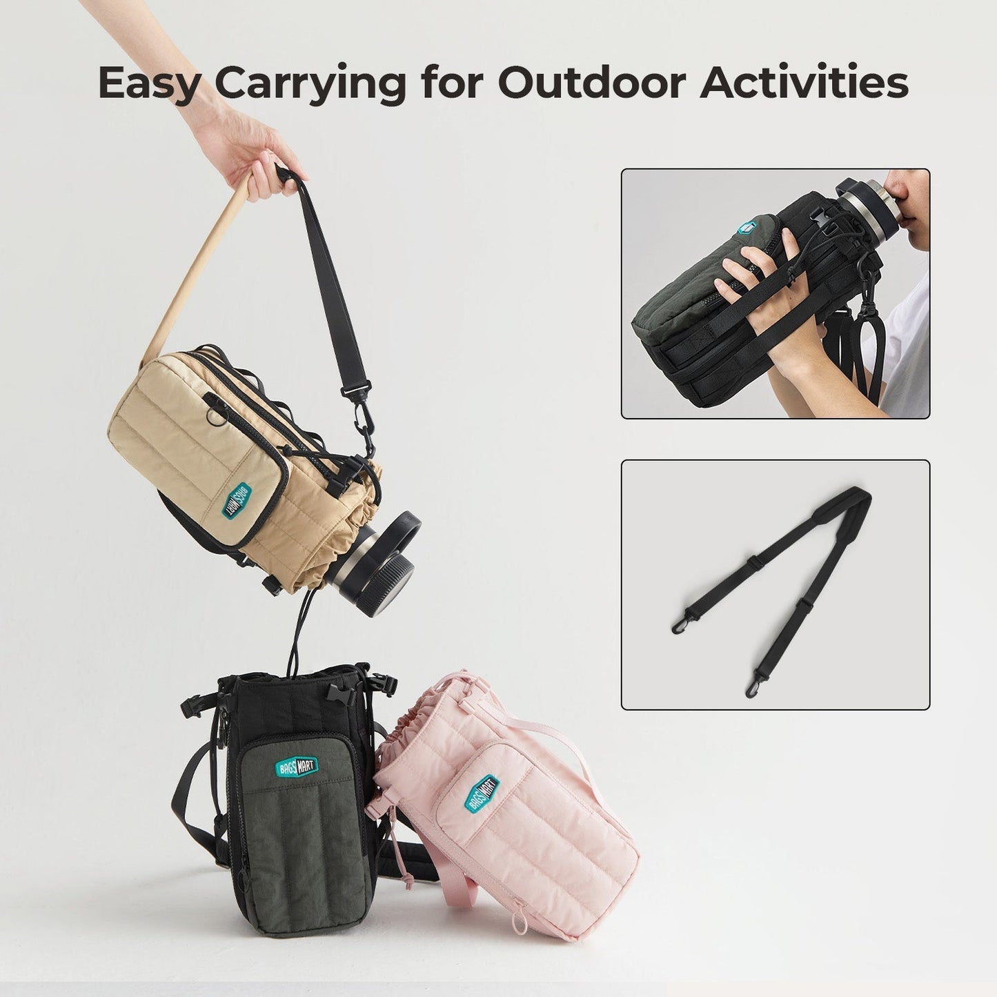 Wasserflaschen Tragetasche – Verstellbare Crossbody Tasche für Sport, Reisen & Outdoor