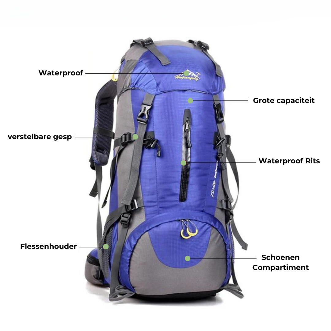 Wasserdichter 50L Outdoor-Rucksack – Trekking-, Wander- und Reiserucksack für Damen und Herren