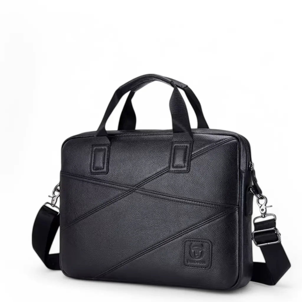 Schwarze Laptoptasche aus Leder – Elegant & Funktional