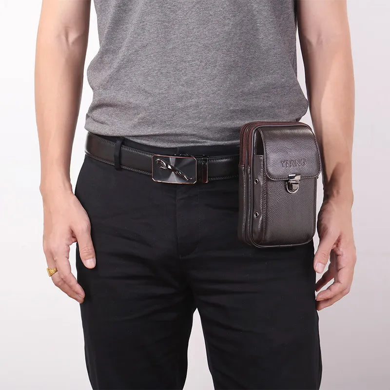 Leder Gürteltasche für Herren – Kompakte und Stilvolle Bauchtasche mit Reißverschlussfächern