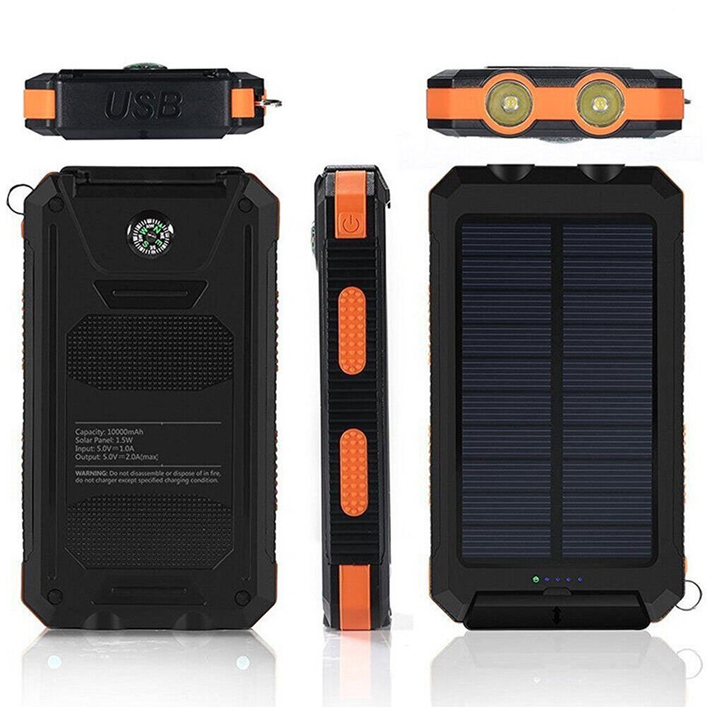 Solar Powerbank 20.000mAh – Tragbares Ladegerät mit Solarpanel, LED-Taschenlampe & wasserdichtem Design für Outdoor-Abenteuer